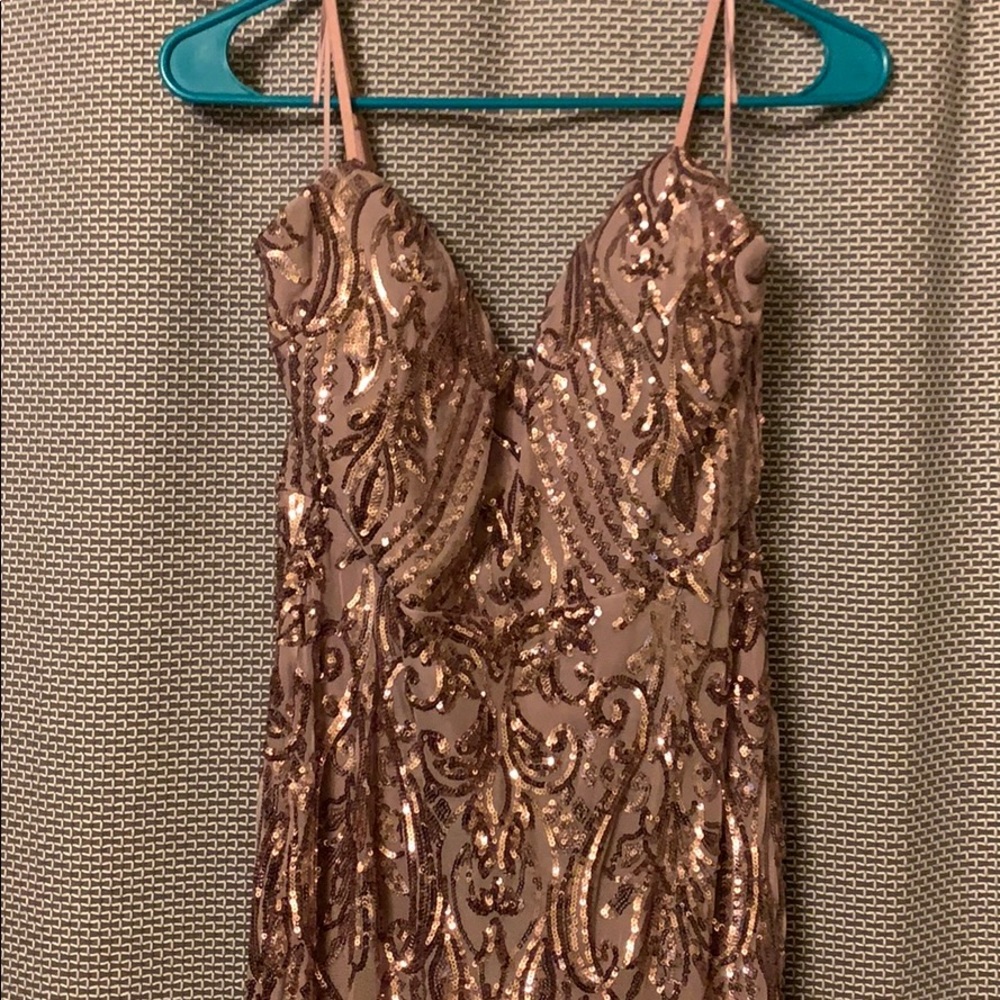 NEW lavender floor-length sequin dress